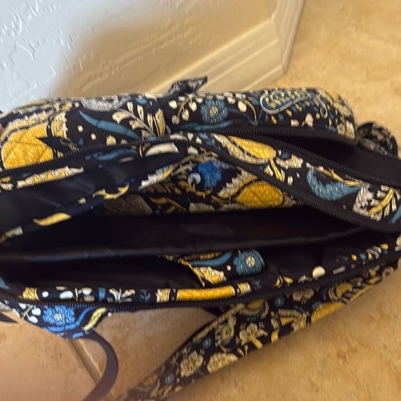 Vera Bradley Laptop Backpack Ellie Blue Floral Paisley Elephants Quilted - Picture 5 of 5